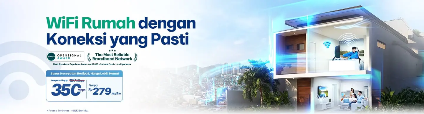 XL SATU WiFi Rumah dengan Koneksi yang Pasti - 350 Mbps Rp 279rb/bln
